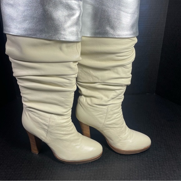 Charles David Elixir Cream and Silver Leather boots 5.5M - Picture 3 of 15